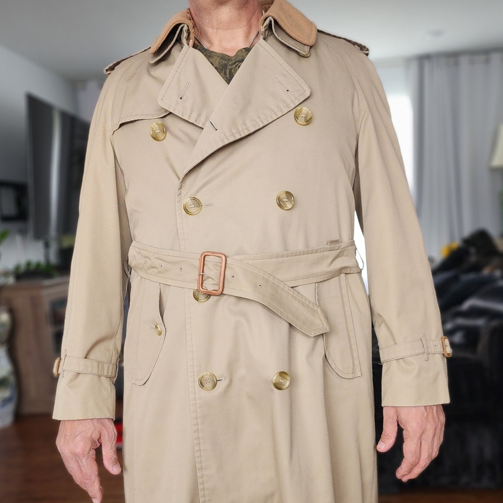 Vintage Burberry Trench Coat with Removable Wool Lining
